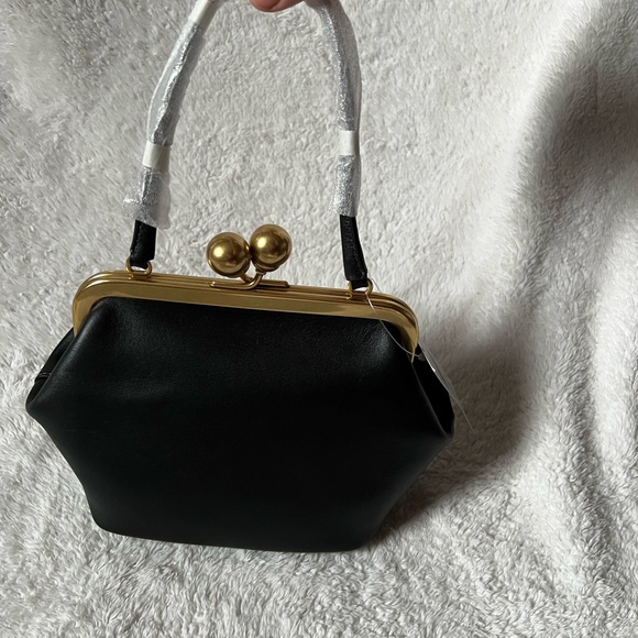 Black Coach Kisslock 16 Frame Bag with Gold Accents - Picture 2 of 5